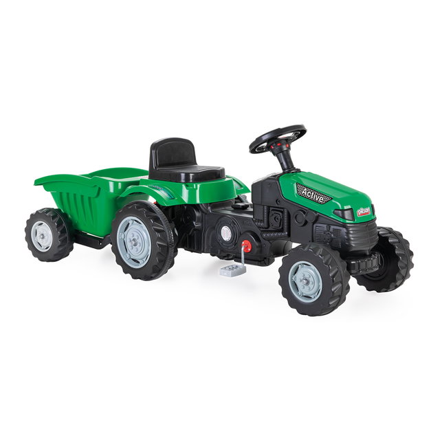 Trettraktor mit Anhänger, grün, Traktor zum draufsitzen, Kinder Traktor ab 3 Jahre Trettraktor mit Anhänger, grün, Traktor zum draufsitzen, Kinder Traktor ab 3 Jahre